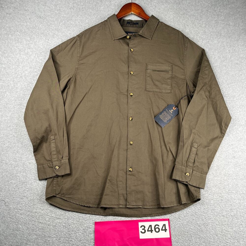 Roark Classic Fit Shirt Large Brown Button Up Long Sleeve Mens NEW *SEE